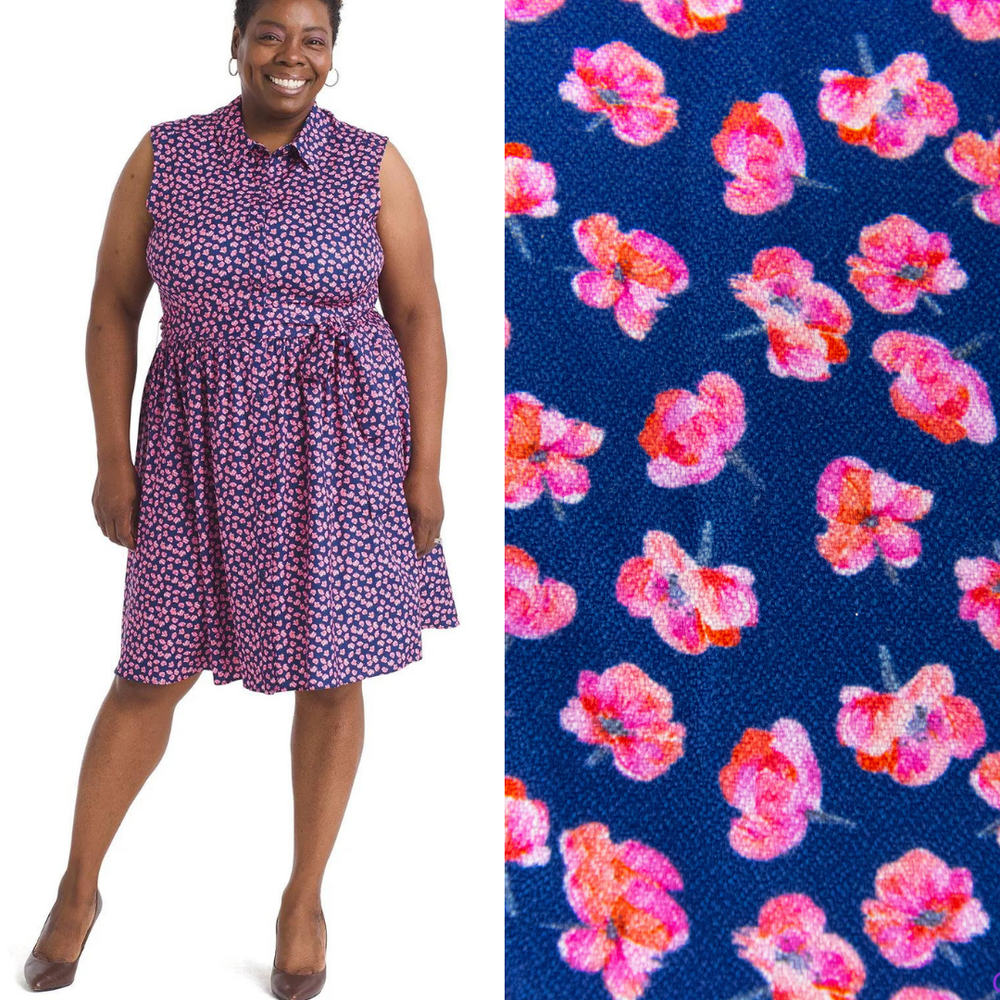 Hutch Anthropologie Button Down Floral Print Dress, 0X