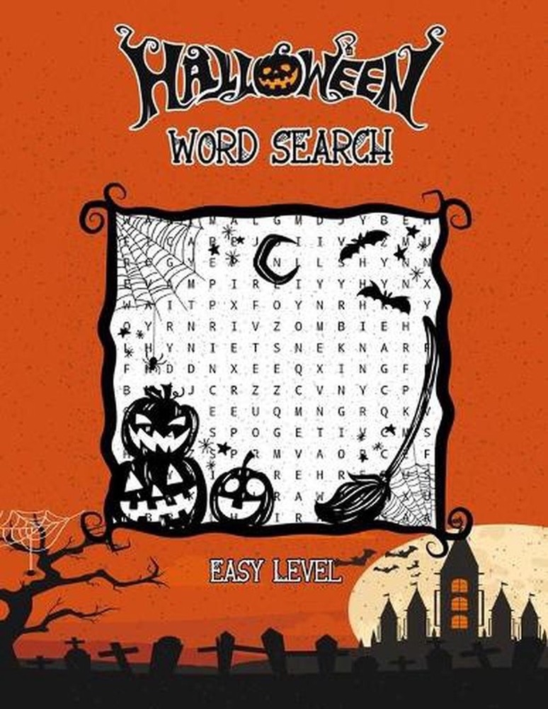 Halloween Word Search Easy Level: Puzzles Activity Book, Fun For Kids & Adults,
