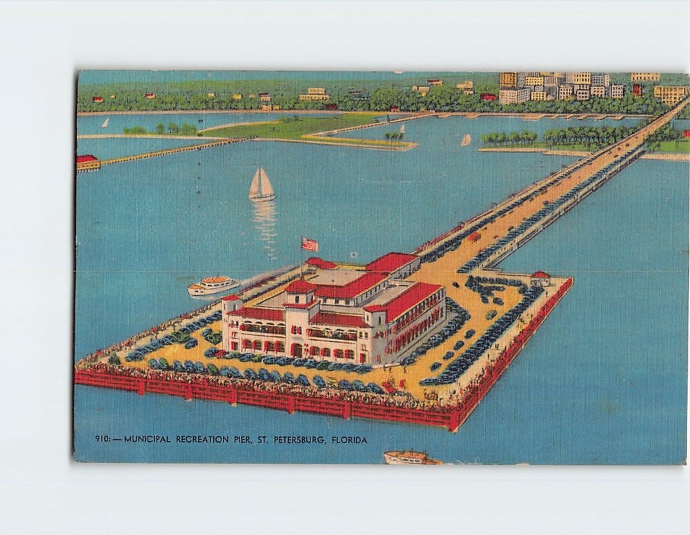 Postcard Municipal Recreation Pier St. Petersburg Florida USA