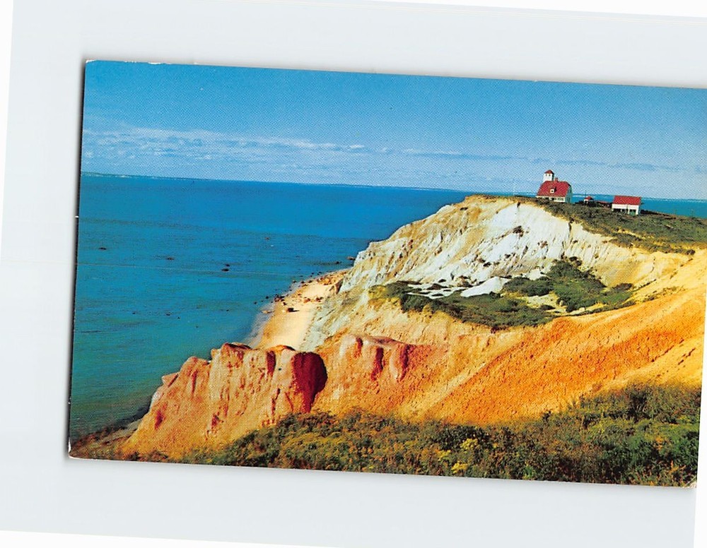 Postcard A Dexter Beauty Scene of Colorful Cliff Bordering the Deep Blue Sea