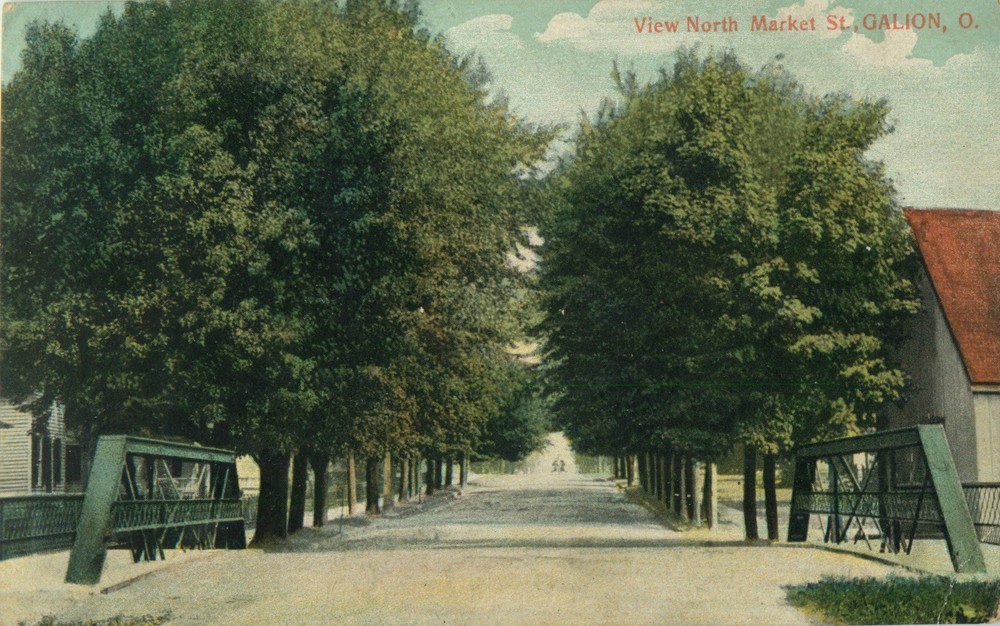 Early 1900's View North Market St., Galion, Ohio Vintage Postcard