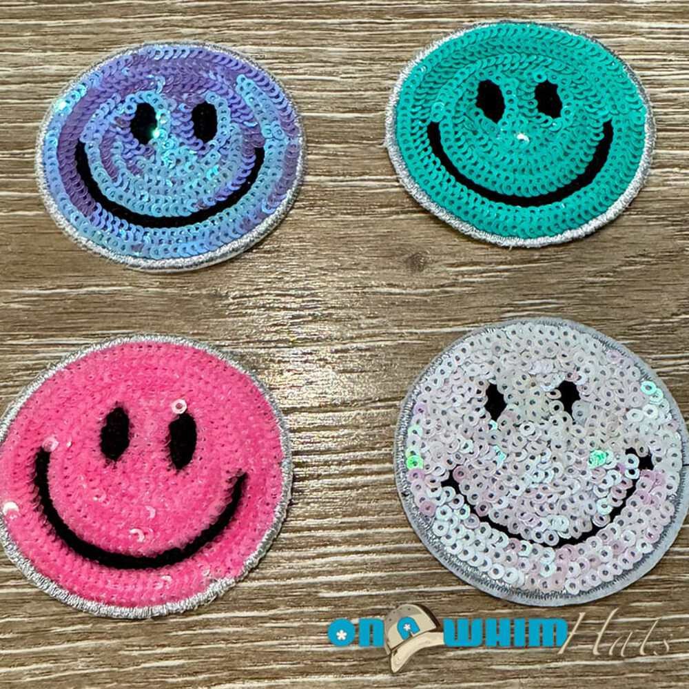 Sequin Smiley Iron-on Patch