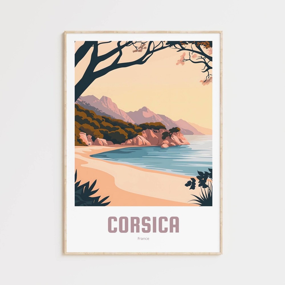 Corsica Poster Vintage Travel Poster Travel Poster Gift Corsica Wall Art