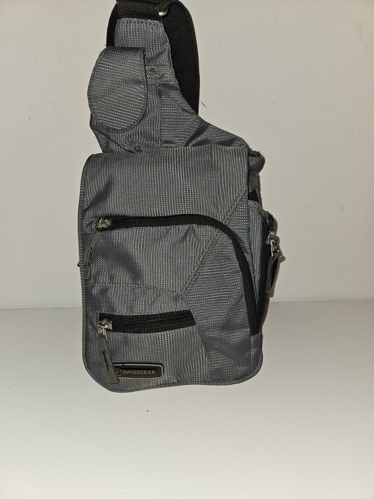 Men's Swiss Gear Sling Crossbody Shoulder Bag Expandable Pocket Zipper Magnet