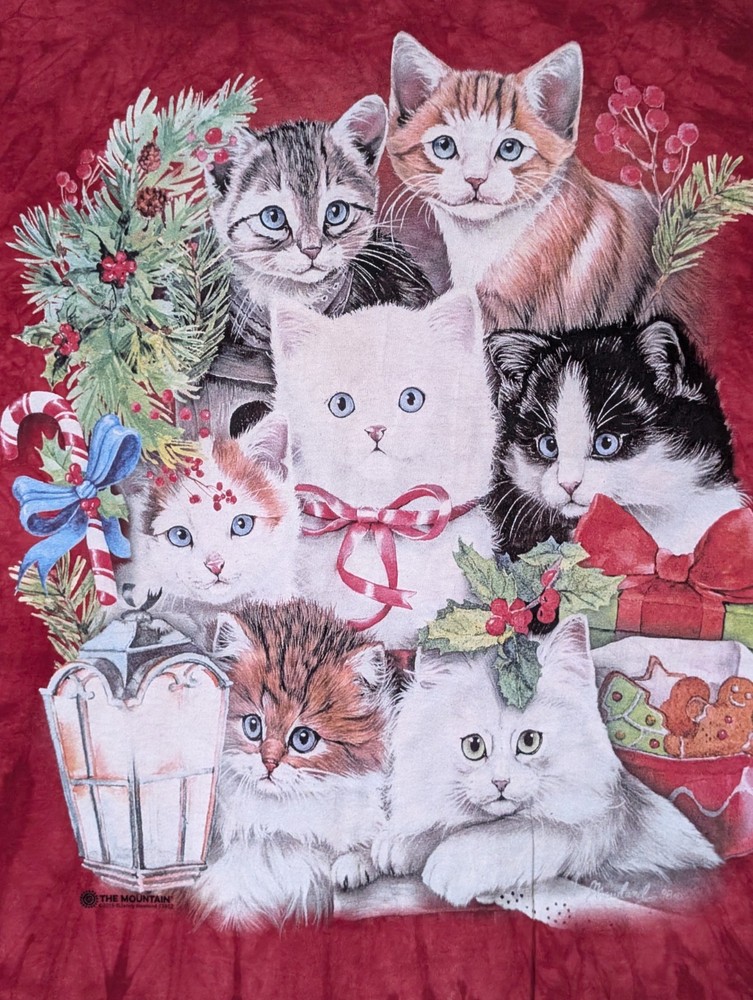 3D Tees By The Mountain Men's T-shirt Red Christmas  Kittens Holiday 2XL #6224