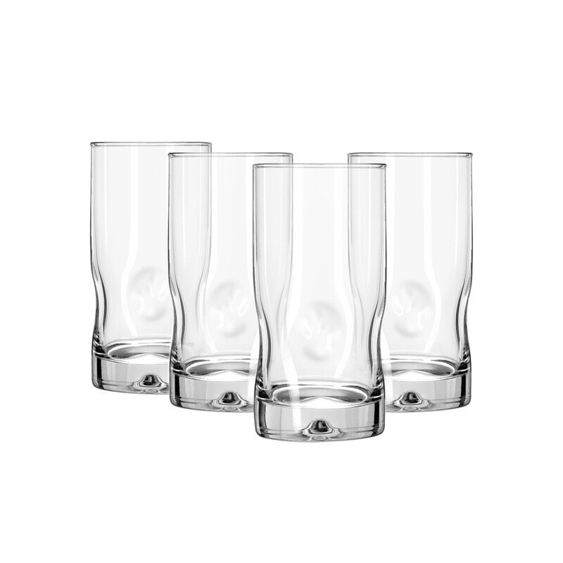 Set of 4 Durable Clear Glass Drinking Coolers for Juice or Water
