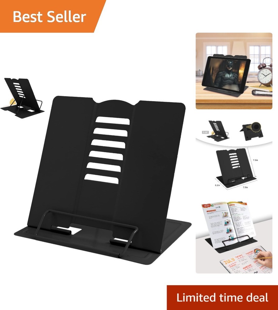Adjustable Metal Book Stand with Six Positions for Comfortable Reading