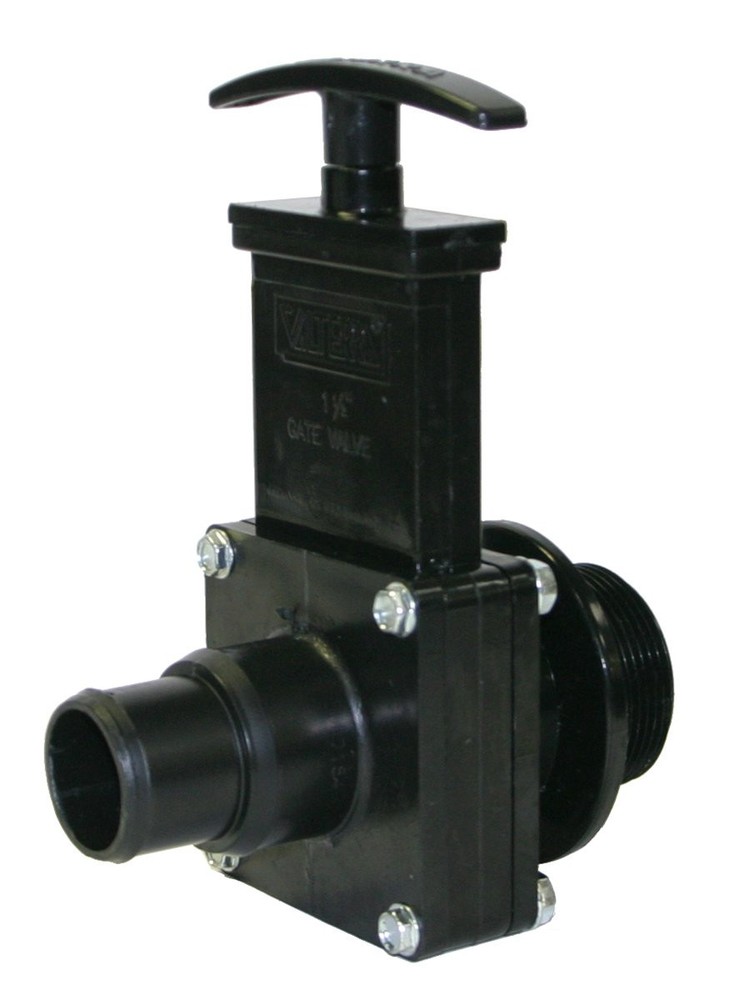 7134 ABS Gate Valve, Black, 1-1/2