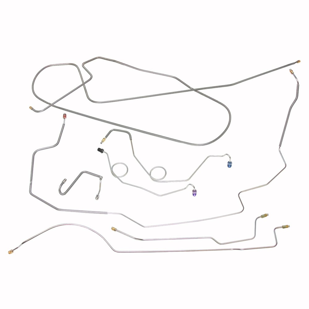 1967 Dodge Charger Complete Power Drum Brake Line Set Kit W/Hump Dana Axle OE