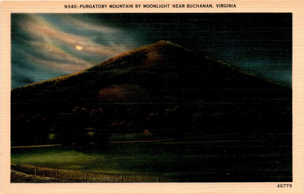 Purgatory Mountain, Moonlight, Buchanan, Virginia, Asheville Post Card Postcard