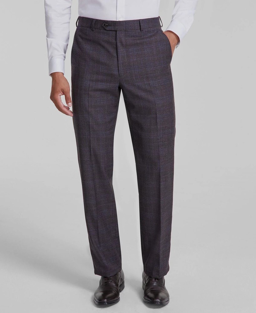 Michael Kors Men's Brown Classic Fit Wool-Blend Suit Separate Pants Size 40W 32L