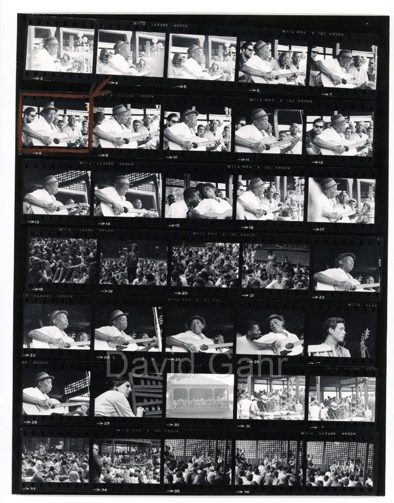 '63 Mississippi John Hurt Newport Folk Fest Original Contact Sheet Photo B761