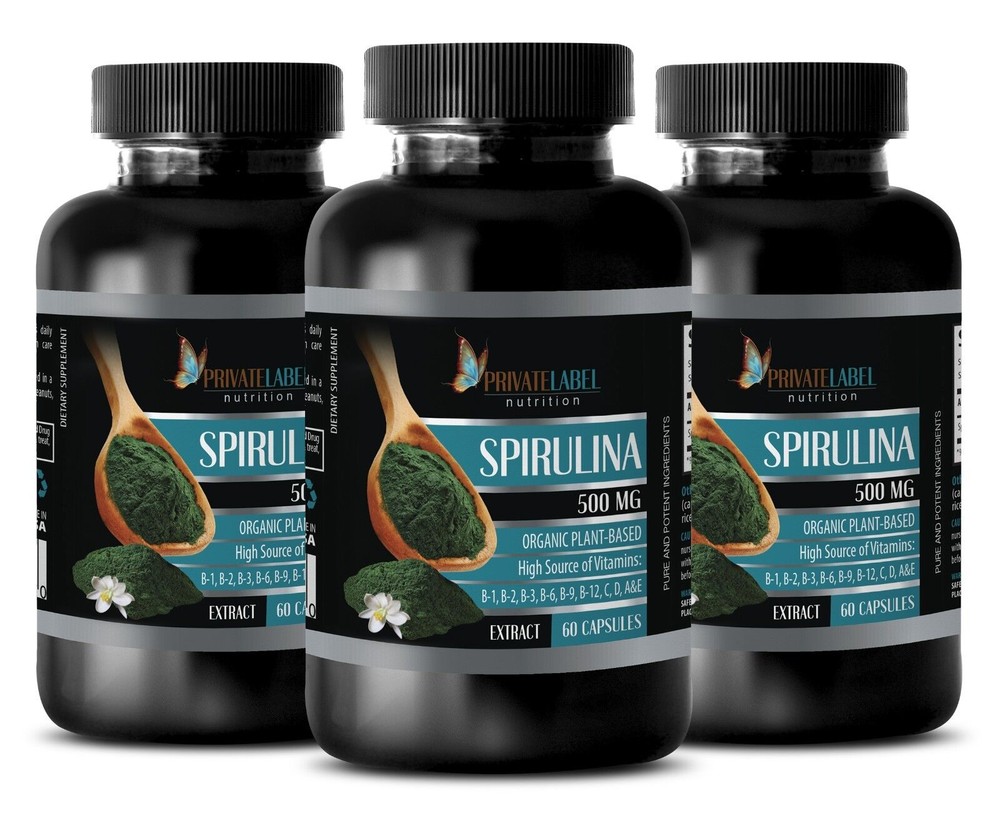 Immune support women - ORGANIC SPIRULINA 500mg - weight loss vitamins - 3 Bottle