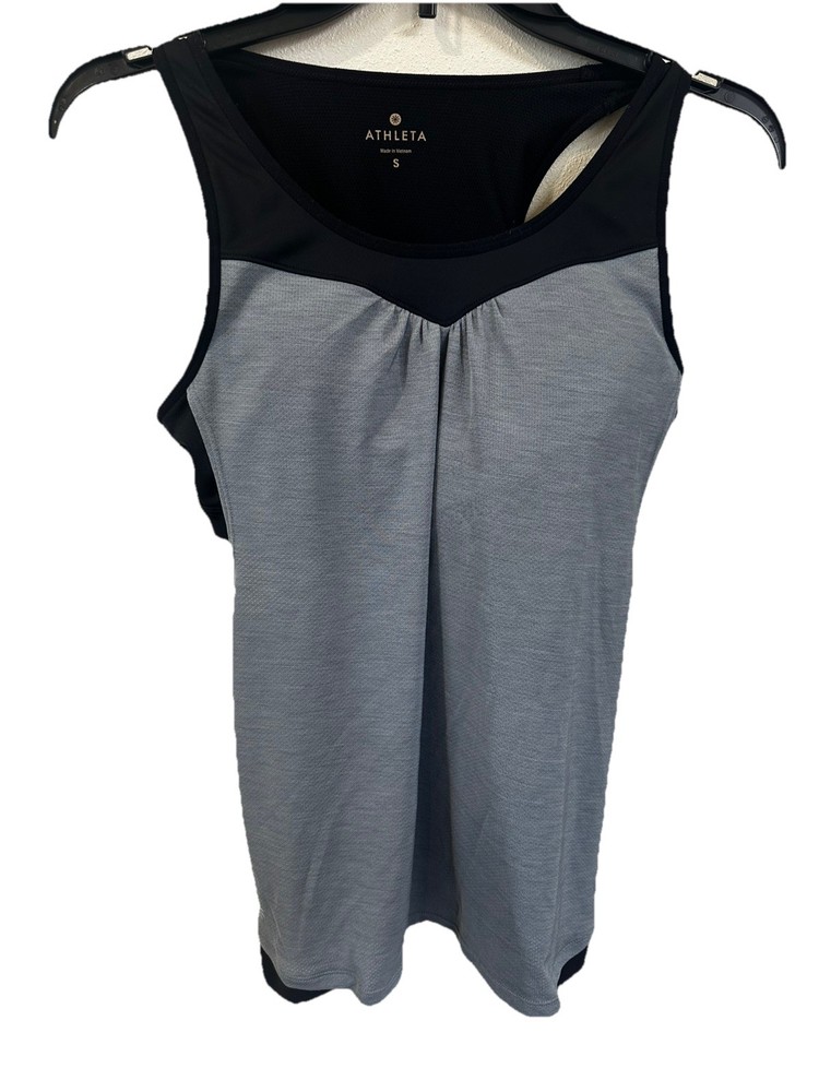 Women's Athleta Supercharged Mesh Tank S Sports Bra Style 140861 Gray Black