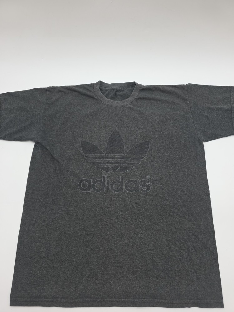 Adidas T-shirt Men Medium Gray Graphic Print Logo sports #44500