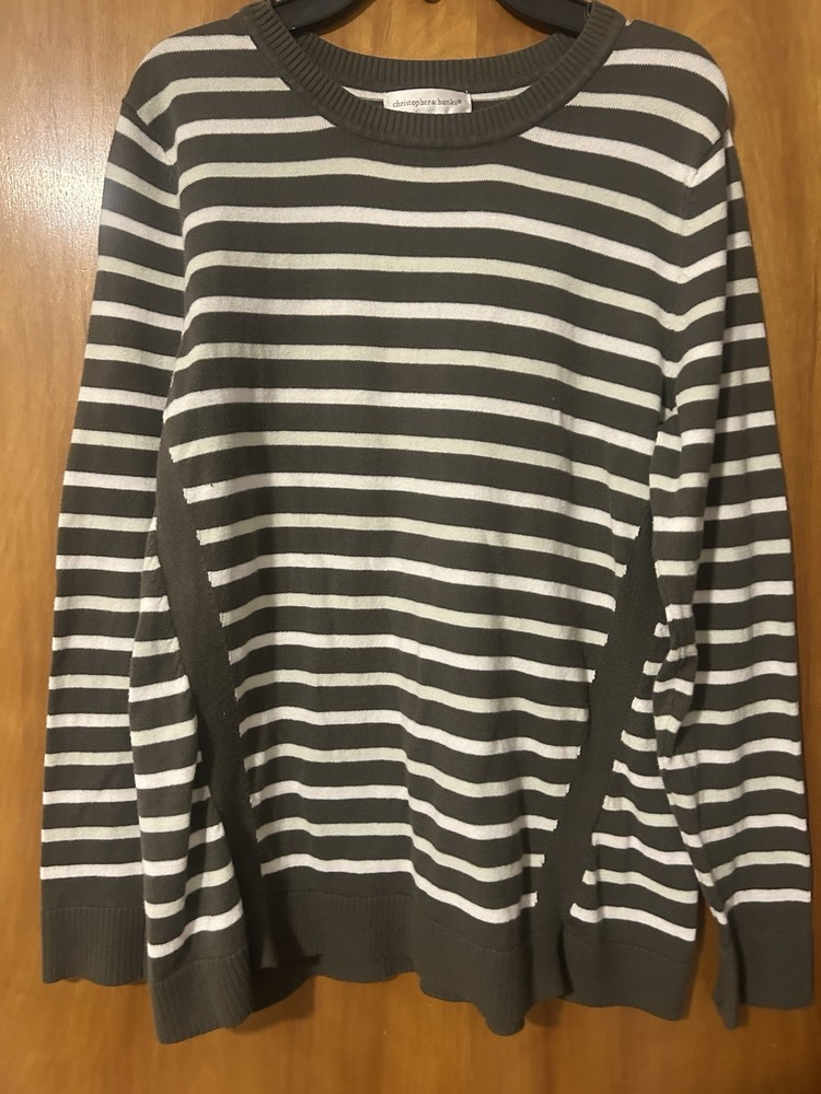 Christopher Banks Women’s Small Striped Sweater Long Sleeve Pullover