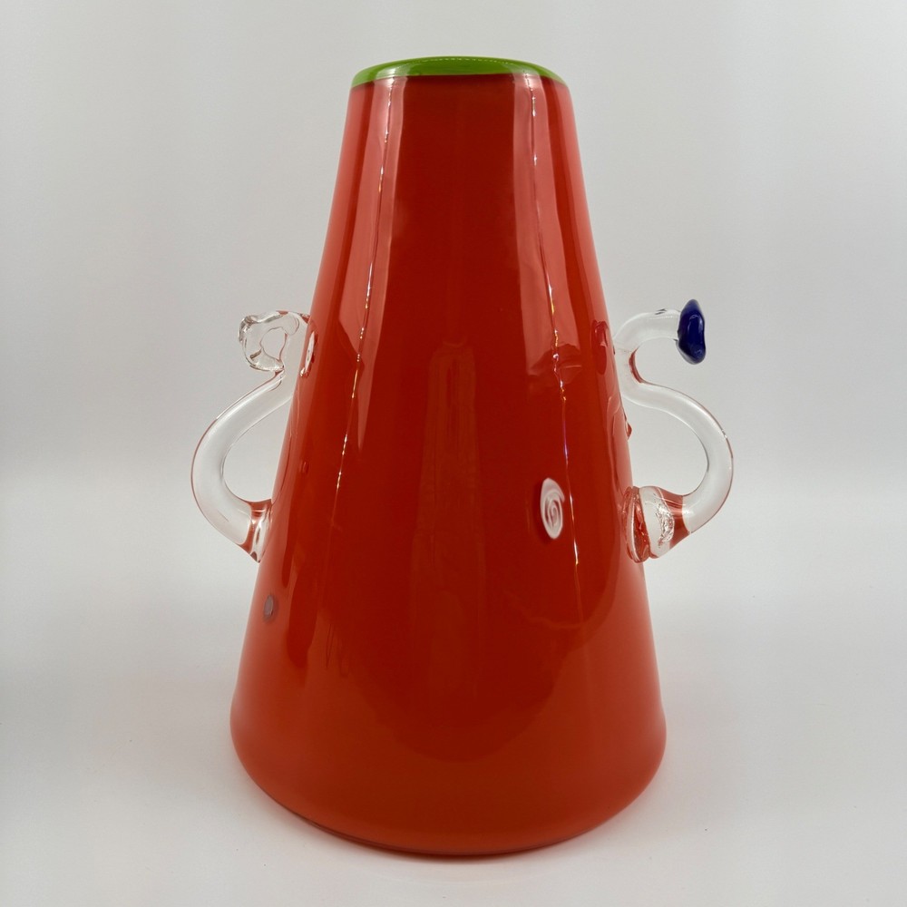 Mitchell Gaudet Studio Inferno Art Glass Vase Signed 1997 Memphis Hand Blown