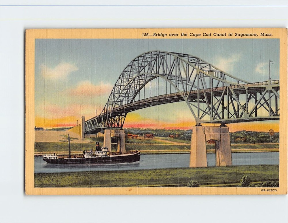 Postcard Bridge over Cape Cod Canal Sagamore Massachusetts USA