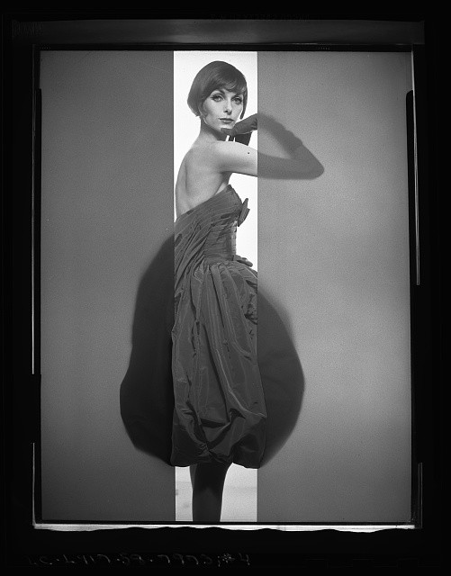 Photo:Fashion Model 1950s Black Dress Studio Portrait Look Magazine
