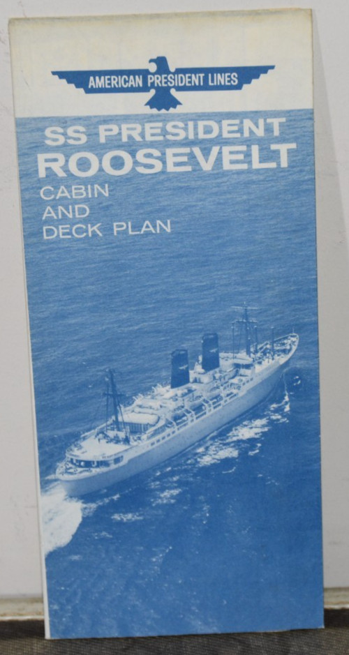 AMERICAN PRESIDENT LINES S.S President Roosevelt CABIN DECK Plan BROCHURE Ship