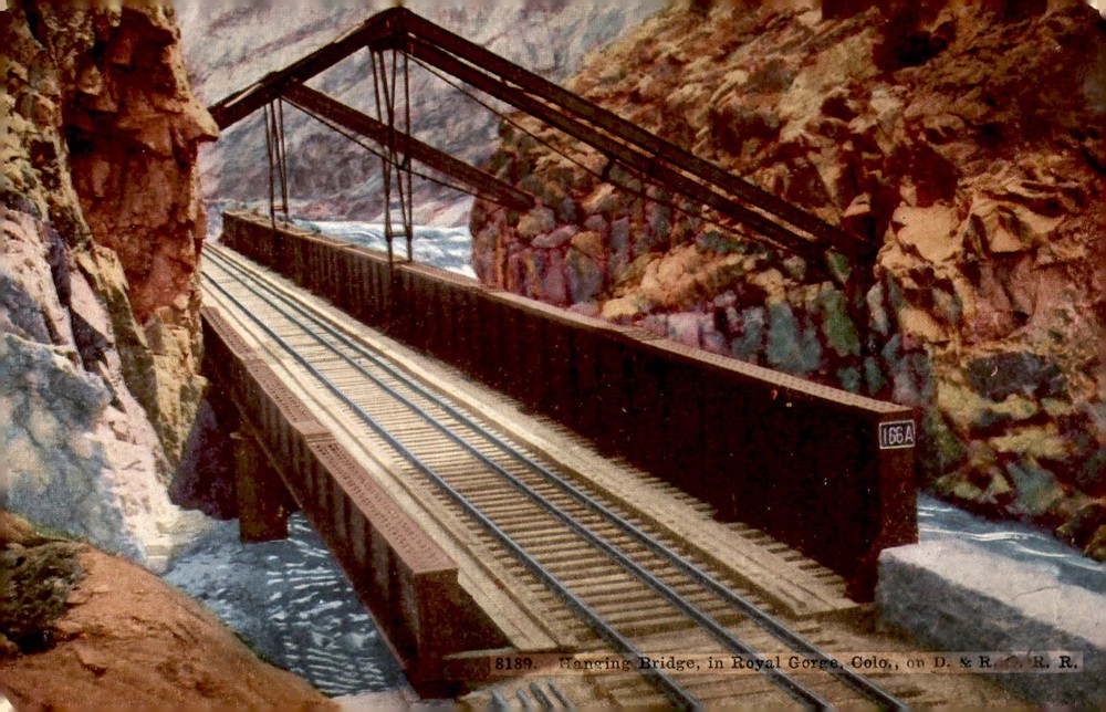Hanging Bridge in Royal Gorge, Colorado Postcard
