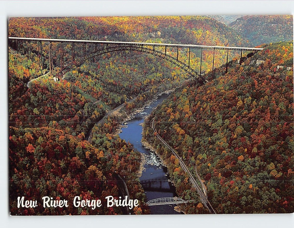 Postcard River Gorge Bridge Fayette County West Virginia USA