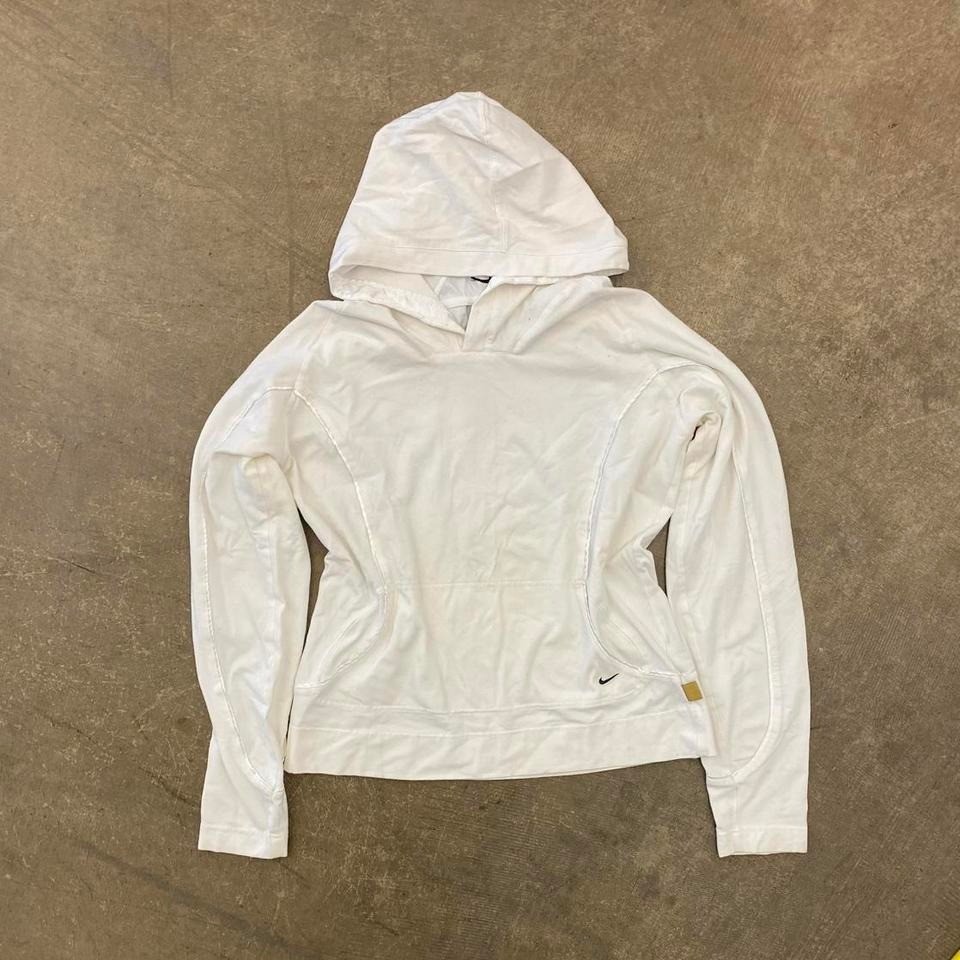 Vintage Y2K Nike Womens Grey Tag Swoosh Sportswear Hoodie Size Medium