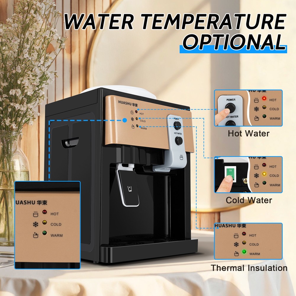 Electric Hot and Cold Water Dispenser Freestanding Top Loading 5 Gallon Office