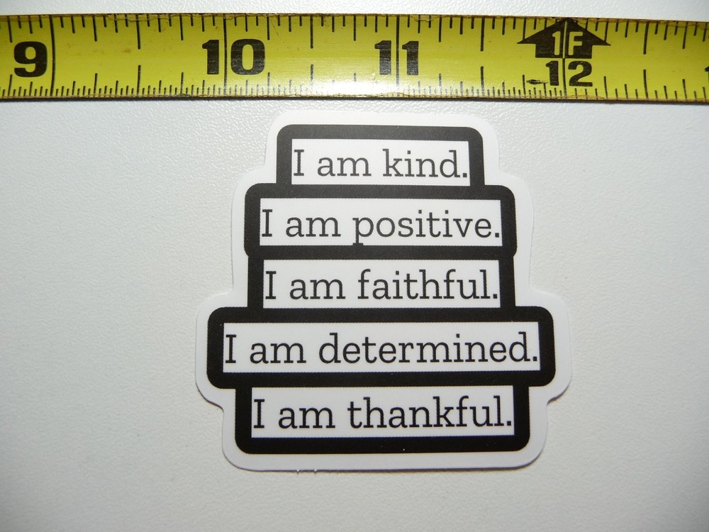 Kind Positive Faithful Determined Thankful Motivational Decal Sticker