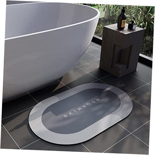 Super Absorbent Quick-Dry Bath Mat 17x27 Grey Bathroom Shower Rug