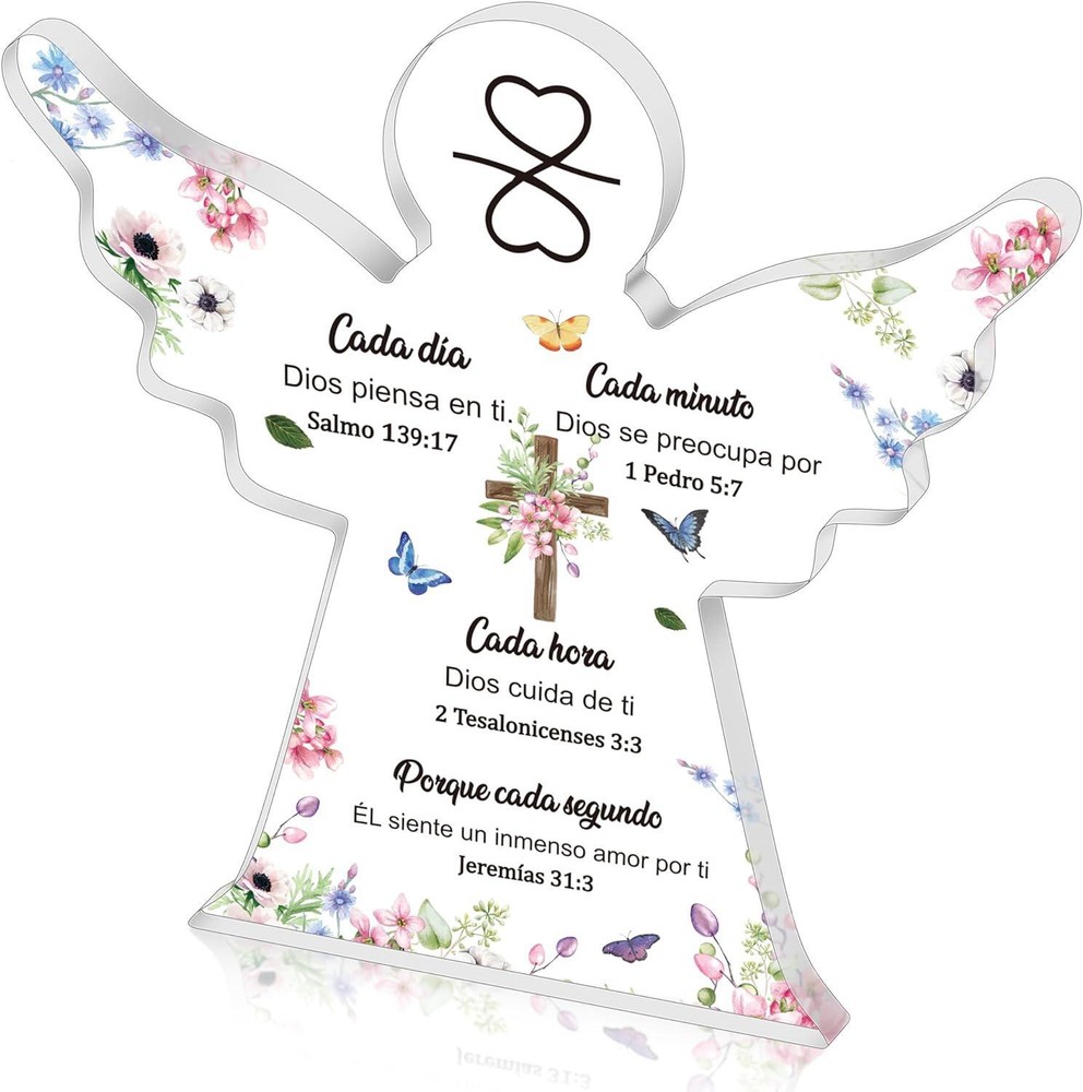 Figurine Christian Angel Plastic Clear Small Carved Religious Novelty Home Decor