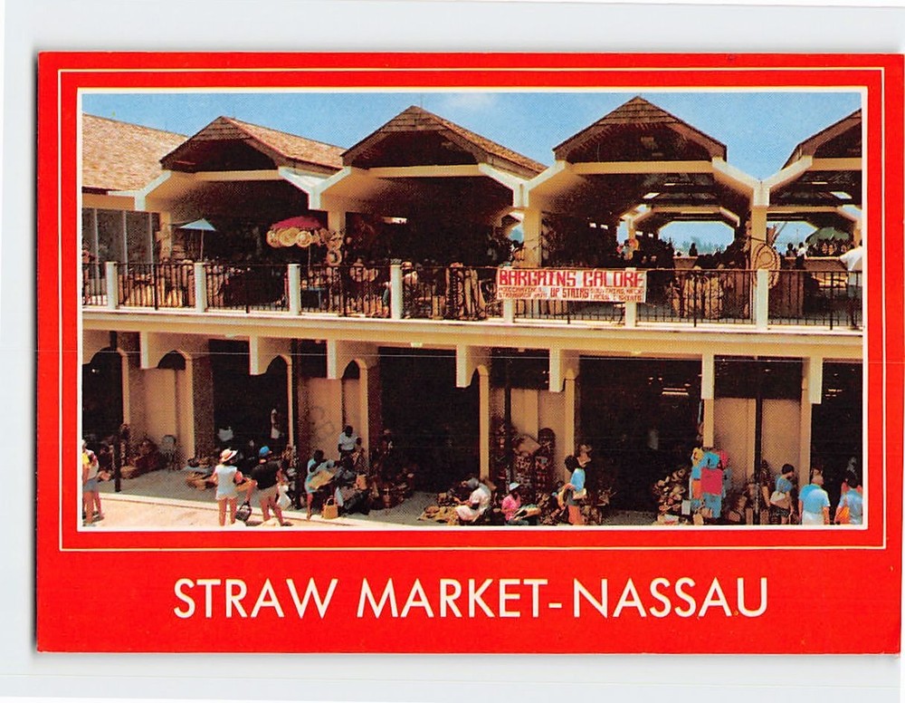 Postcard Straw Market Nassau Bahamas
