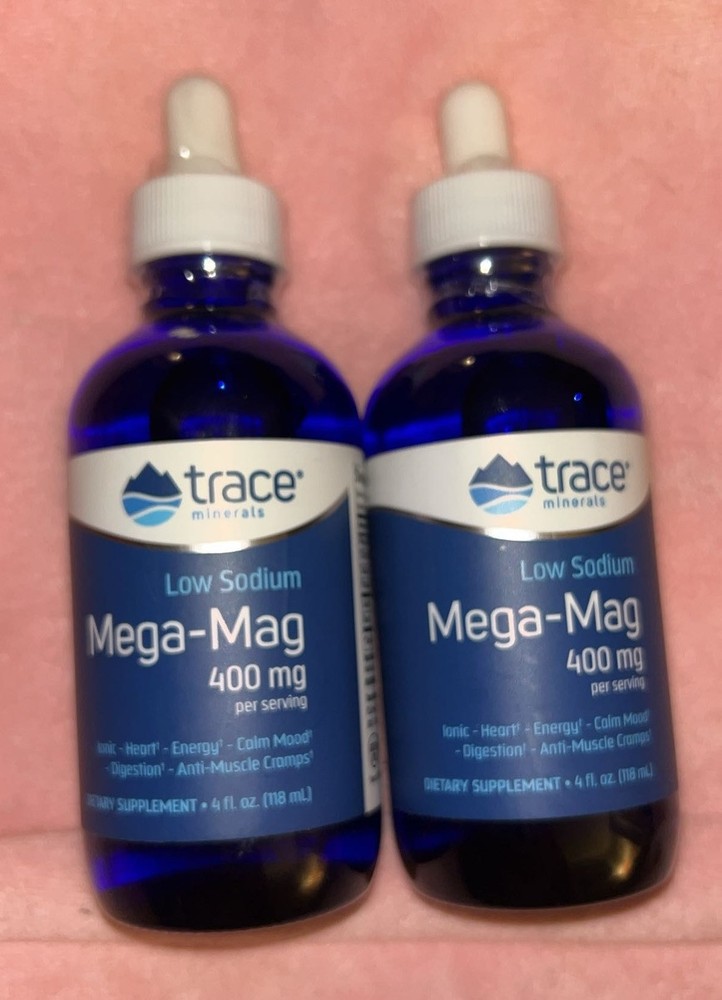 Lot of 2 Trace Minerals Mega-Mag 4 oz Liquid Supplements