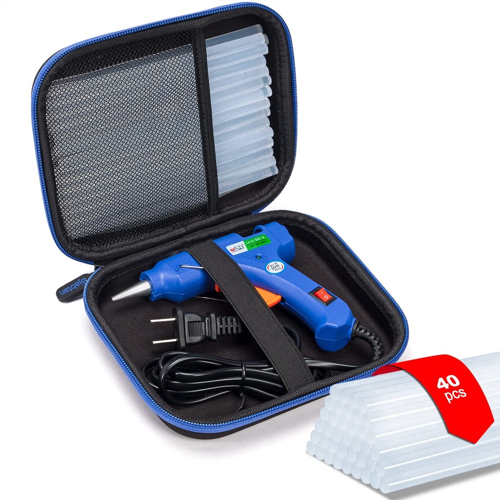 Hot Glue Gun Kit, 40 Glue Sticks for Mini Glue Guns with Hardshell Carrying C...