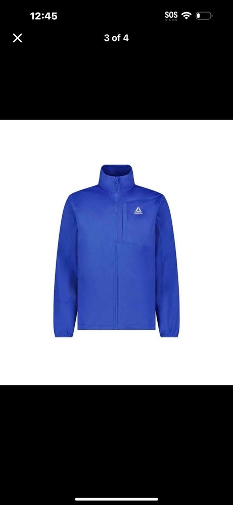 Reebok Men's Softshell Fleece Jacket with Outer Zip Pockets Size M