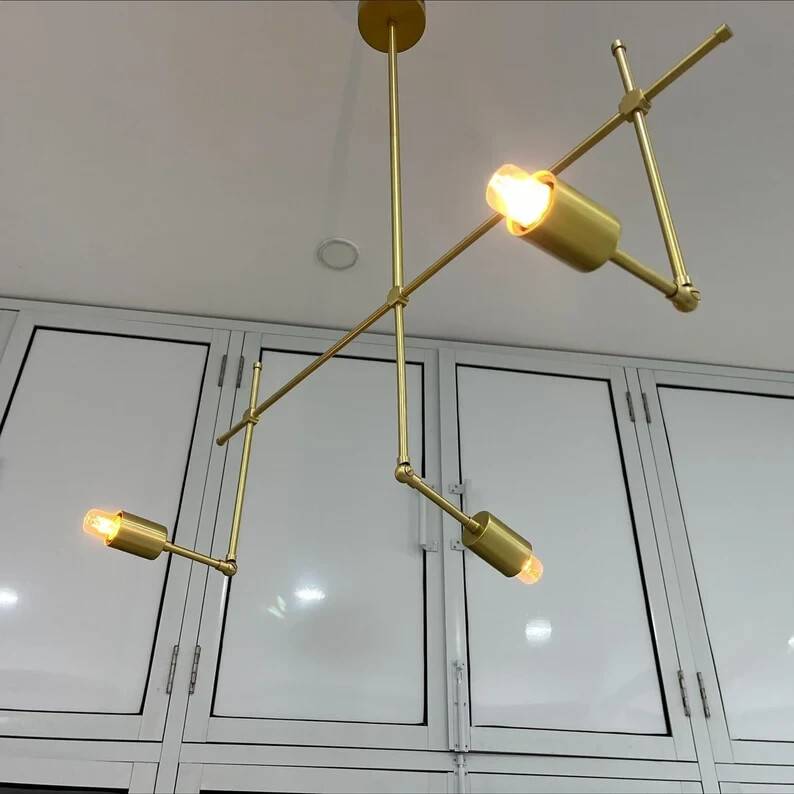 Vintage Industrial 3 Light Adjustable Sputnik Chandelier for Christmas Decor