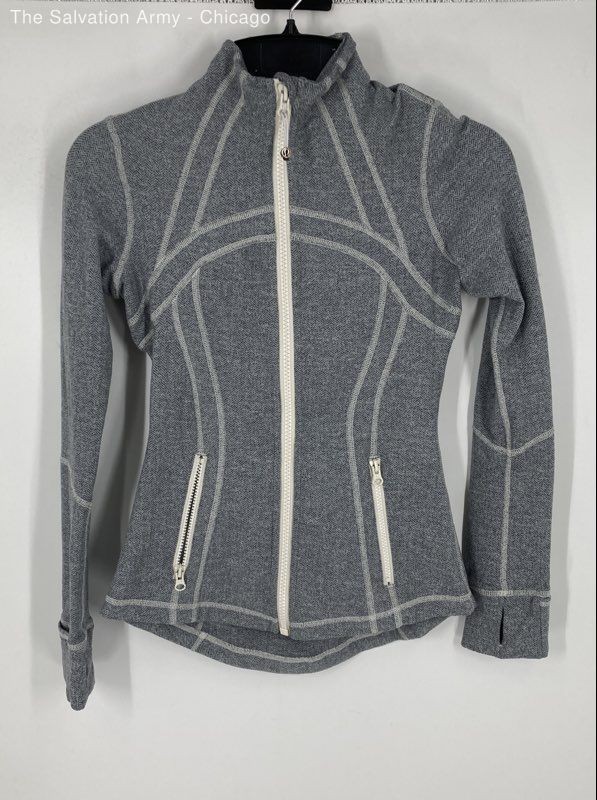 Lululemon Womens Gray Long Sleeve Activewear Full Zip Jacket Size Small
