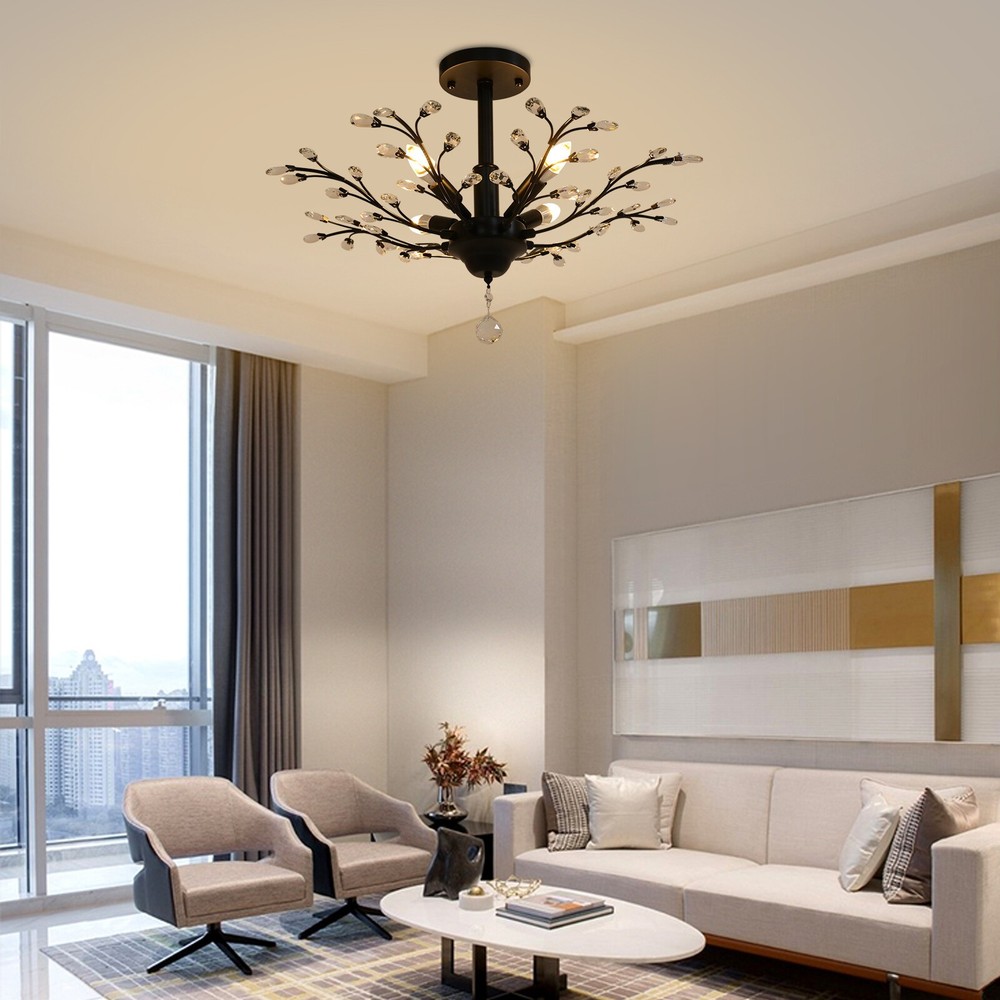 Rustic 4-Light Farmhouse Pendant Chandelier with Rope and Iron Design