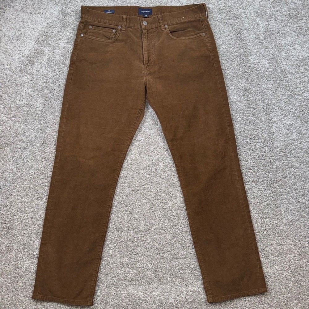 J.Crew 770 Straight Corduroy Pants Mens Stretch Brown 34x30 Excellent
