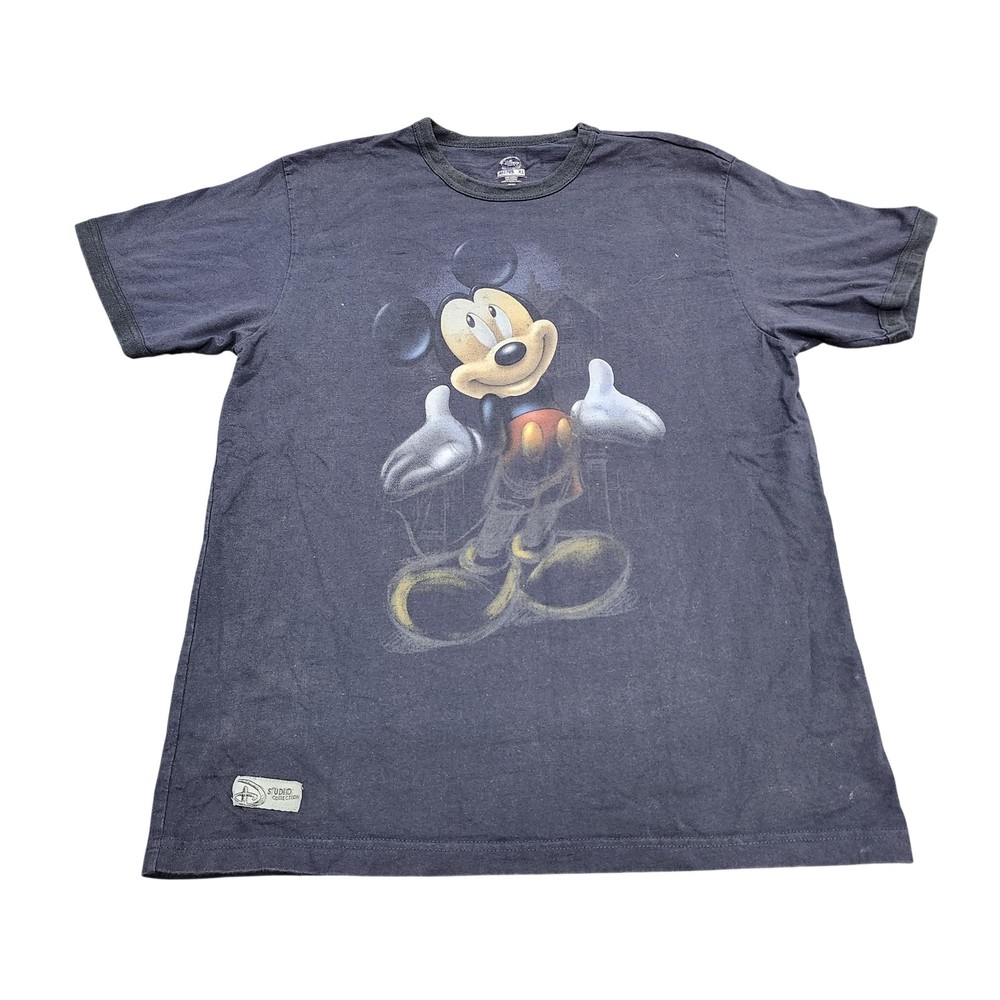 Disney Store Shirt Mens XL Blue Mickey Mouse Graphic Tee Tagless Disney Cartoon