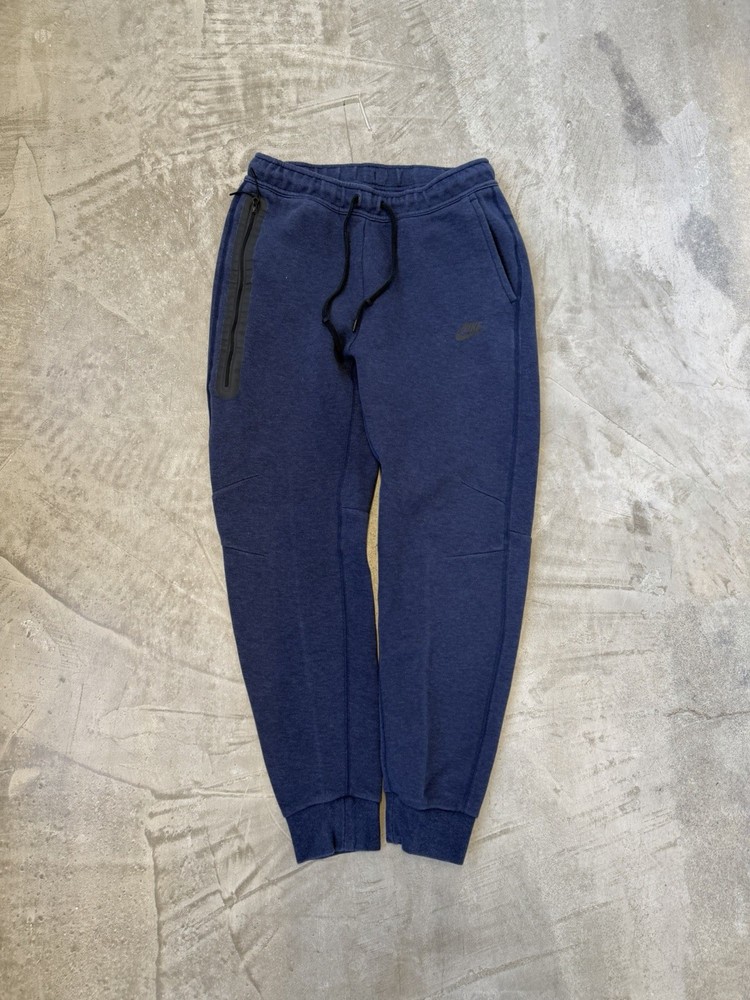 Nike Tech Fleece Joggers Mens Medium Navy Blue Heathered Slim Fit Sweatpants