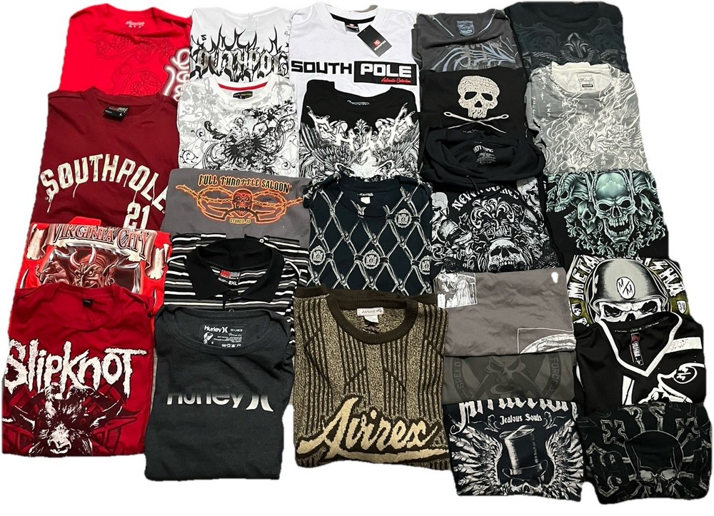 Vintage Y2k emo skater grunge resell lot 25 pieces affliction southpole