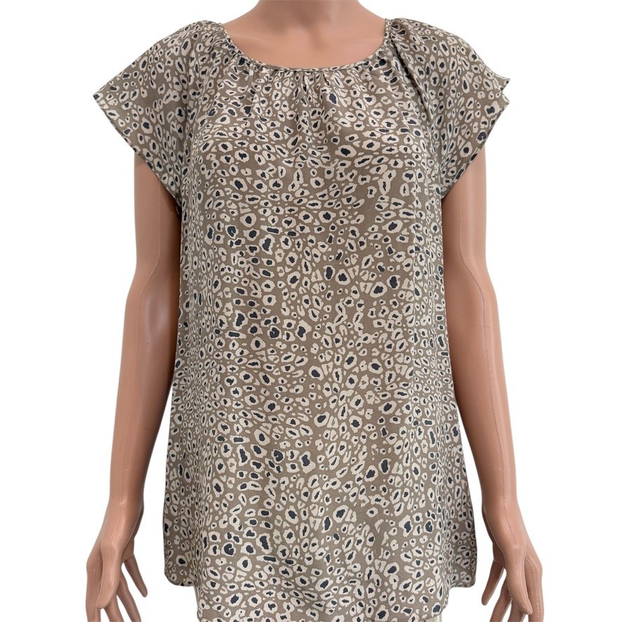 Banana Republic abstract silk blouse top shell style TB2 2446-image
