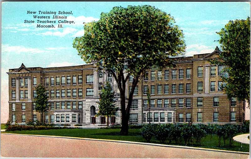 Postcard SCHOOL SCENE Macomb Illinois IL m/09 AK4323