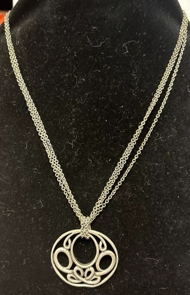 Vintage Liz Claiborne Necklace Access Silver Tone