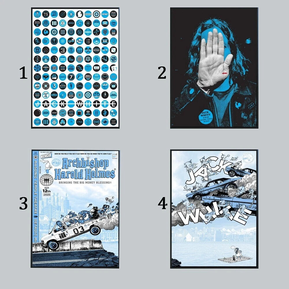 Jack White 2025 Detroit Concert Poster Masonic Theatre Reprint  
