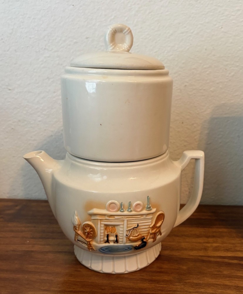 Vintage PORCELIER Vitreous China Drip-O-Lator Percolator Coffee  Tea Pot