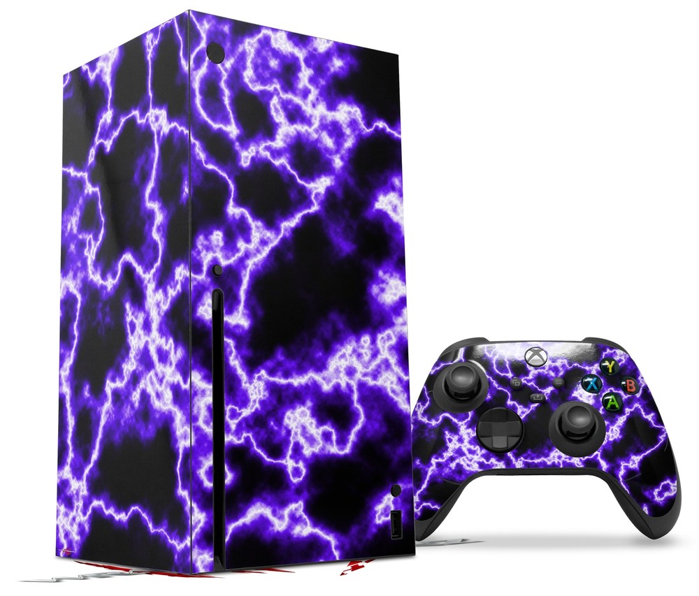 Skin Set for XBOX Series X Console Controller Electrify Purple