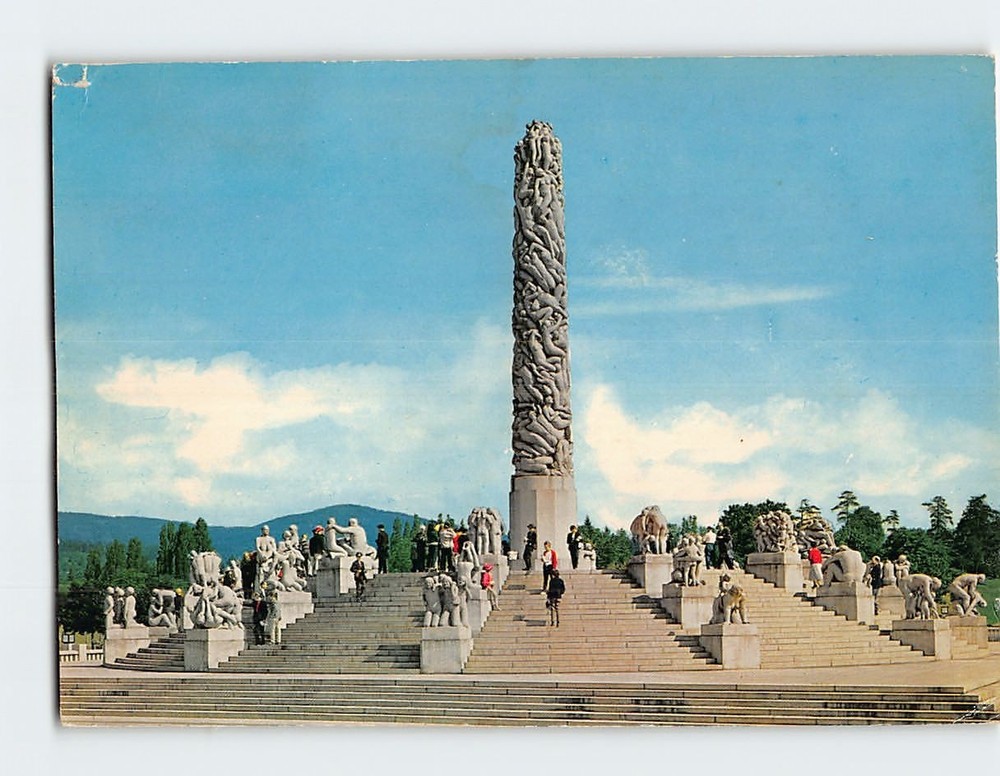 Postcard Monolith Vigeland Sculpture Park Oslo Norway