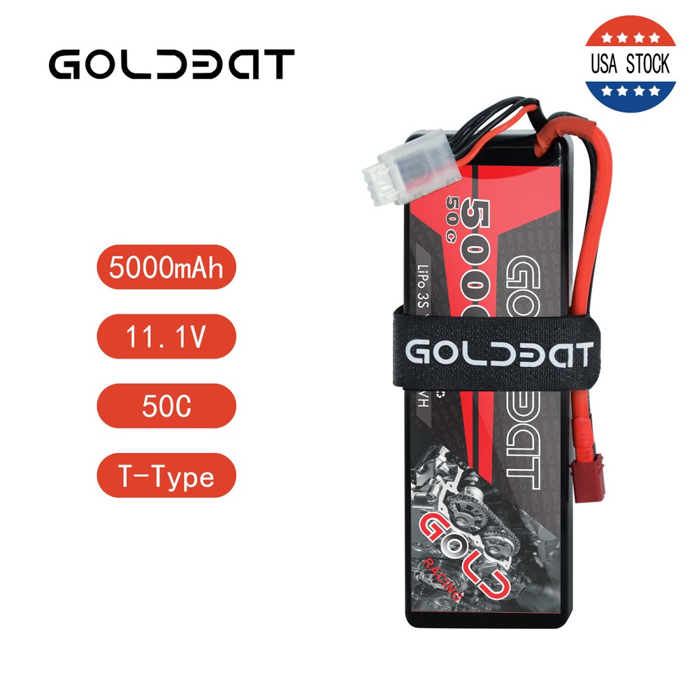 GOLDBAT 5000mAh 3S 50C LiPo Battery 11.1V Deans Hardcase  Plug for RC Car Boat